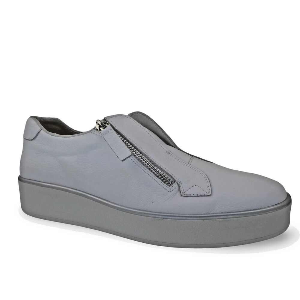 Ziera W-ZR Zikta W Denim-white Women's US 11 / EU41 Leather Side Zip Sneaker